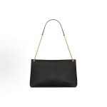 SAINT LAURENT YSL ENVELOPE, a gold metal accessory patchwork design envelope bag, crossbody single-shoulder bag, large size for women, black